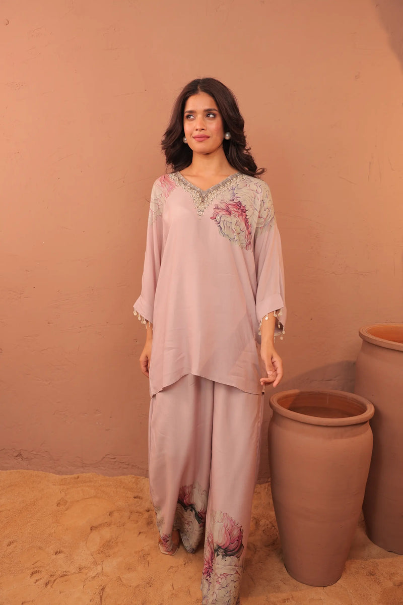 Carnation Crush - Kimono Tunic Set