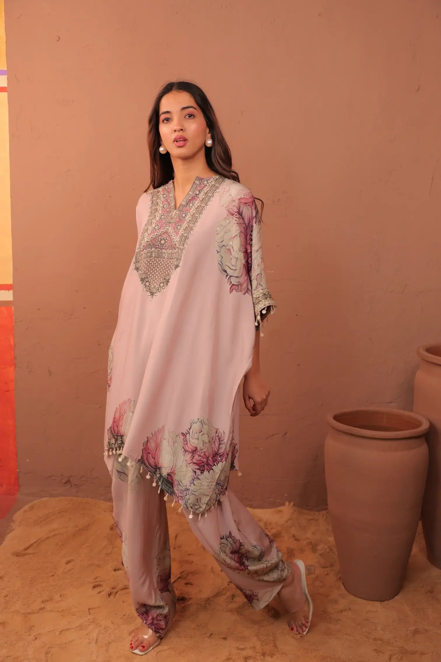 Carnation Crush - Kaftan Set