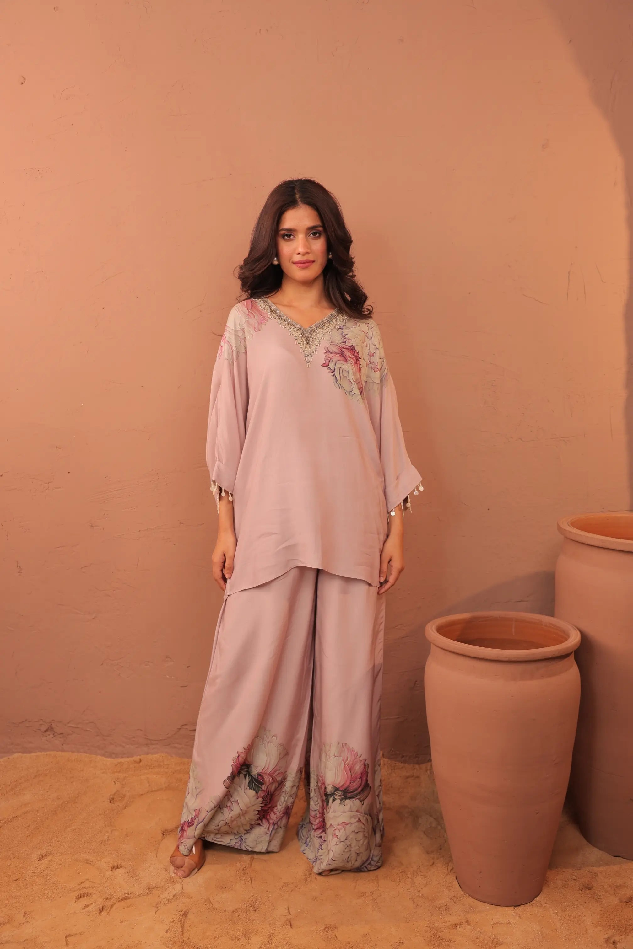 Carnation Crush - Kimono Tunic Set