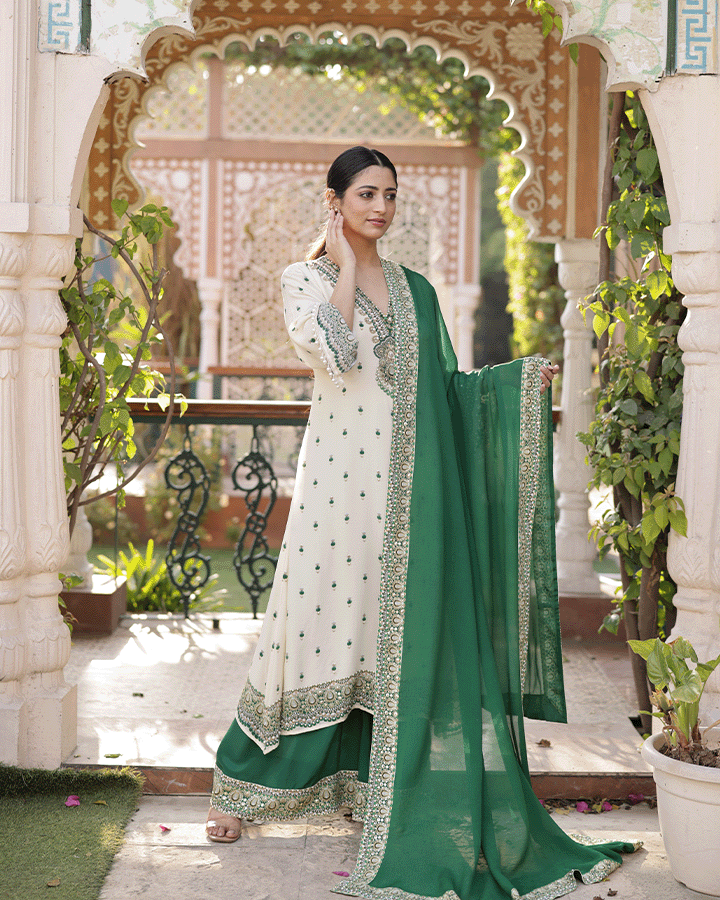 Sheesh Mahal A-Line Kurta Set - Front view