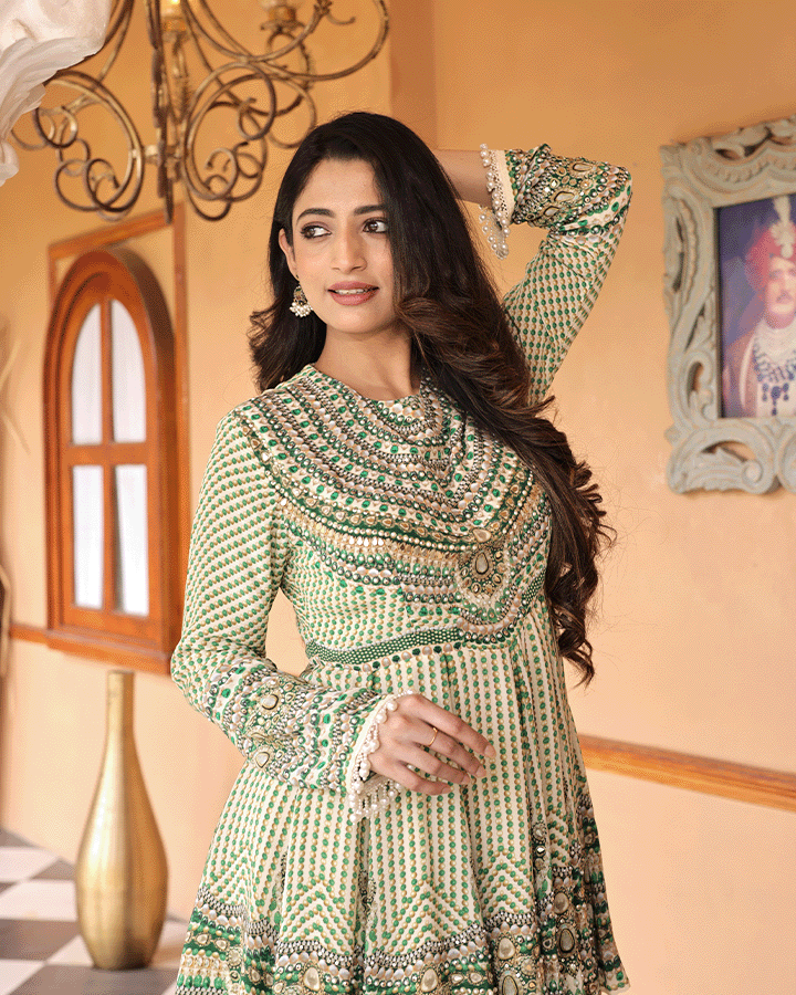 Sheesh Mahal Peplum Kurta Set - Front view