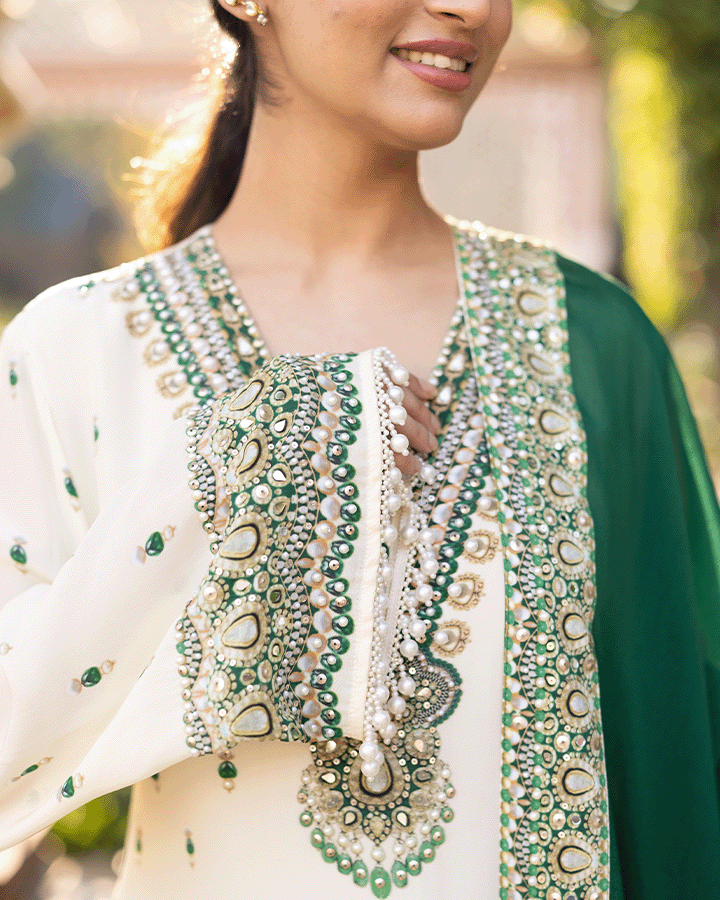 Sheesh Mahal A-Line Kurta Set - Detail view