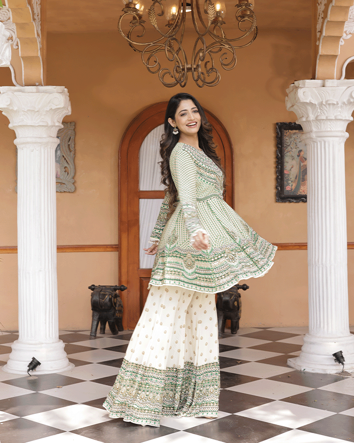 Sheesh Mahal Peplum Kurta Set - Side view