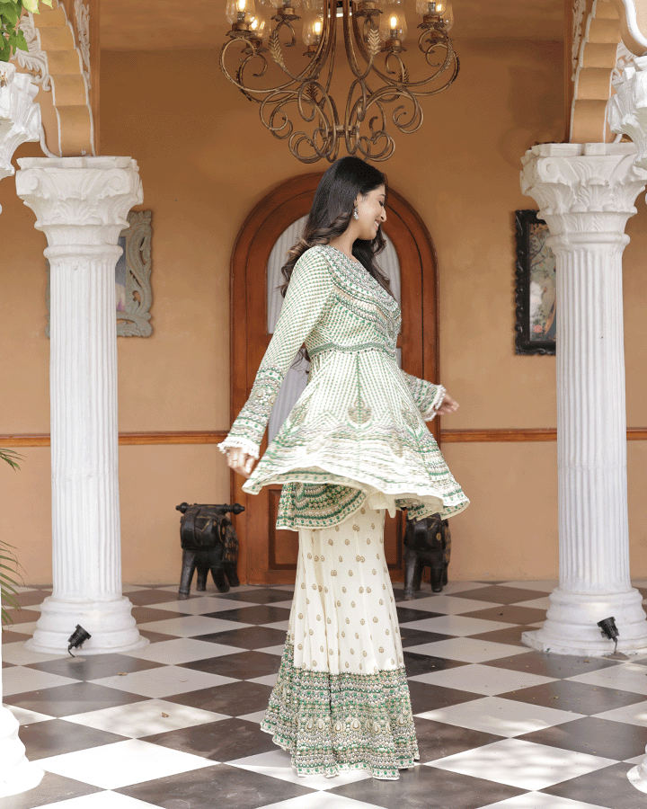 Sheesh Mahal Peplum Kurta Set - Full view