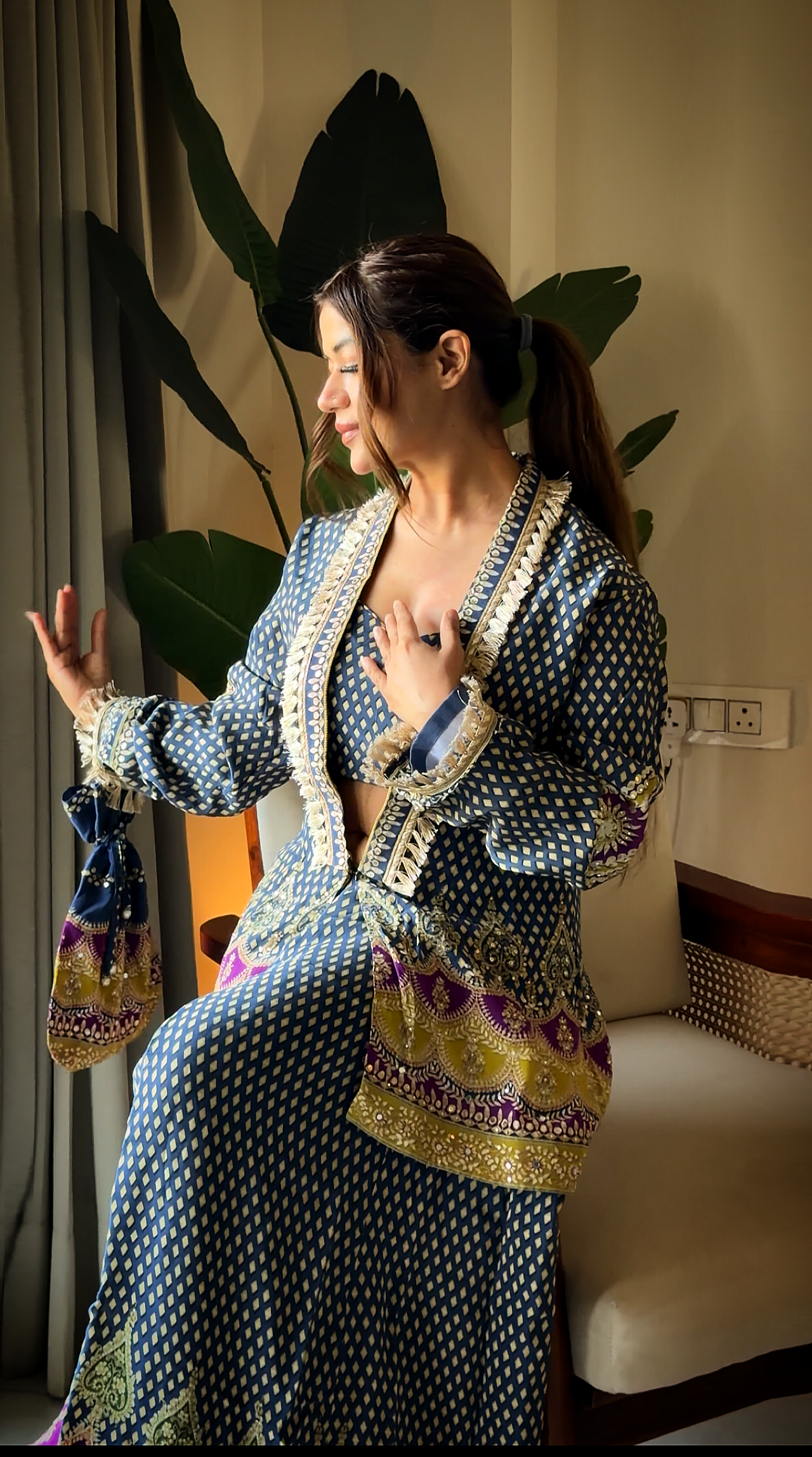 Noor - Blazer Set - Blue Colour
