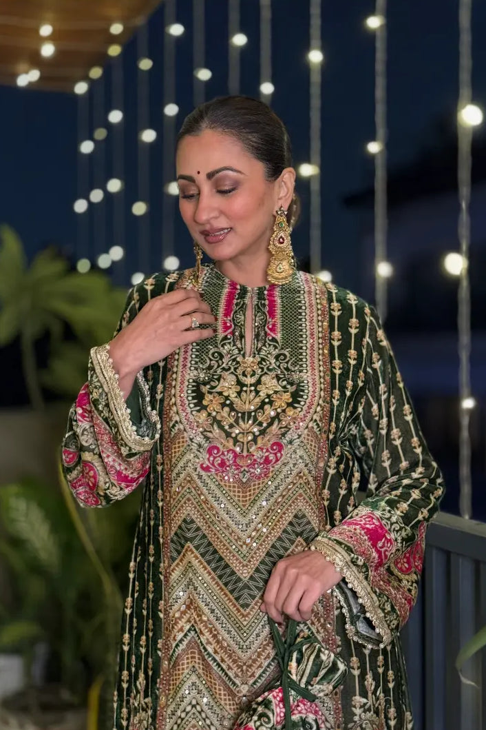 Naaz - Velvet A-Line Kurta Set